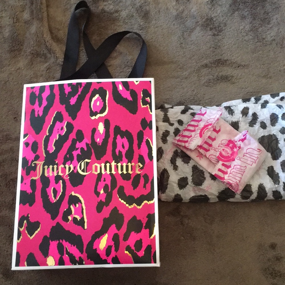 Juicy Couture leopard gift bag with tissue paper